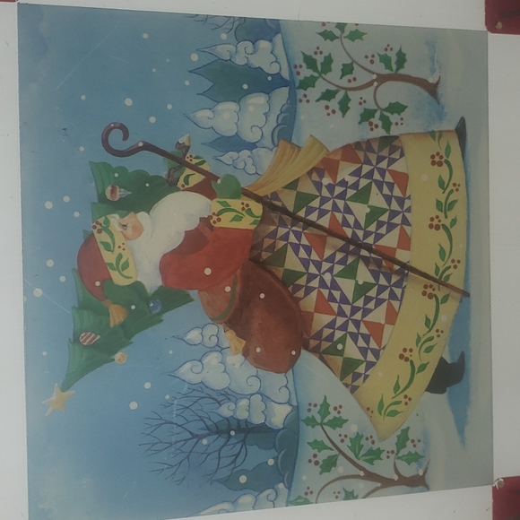 Jim Shore Santa Wall Plaque hanging ENESCO 2003 9 1/2 x 9 1/2 Vintage Christmas  - Picture 3 of 8